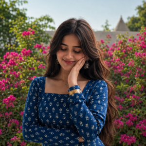 Vayra Royal Blue Short Kurti