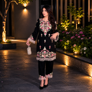 Vayra Moonlit Garden Embroidered Kurti With Bottomwear
