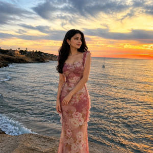 Women’s Pink Floral Printed Bodycon Dress
