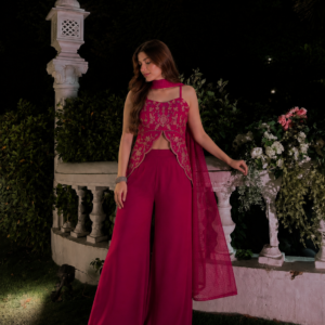 Vayra’s Premium Embroidered Sleeveless Kurta Palazzo Set | Festive Wear with Dupatta